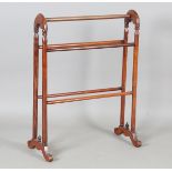 A Victorian mahogany towel rail of turned form, height 84cm, width 63cm. Provenance: from the