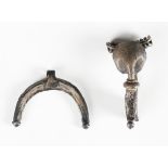 A Continental Roman silver trumpet form fibular brooch, length 3.4cm, together with a Roman silver