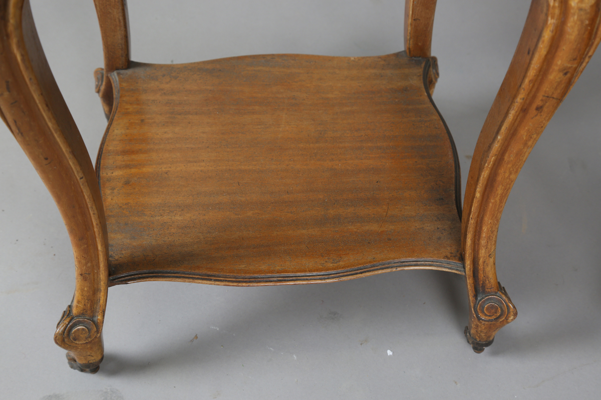 A pair of early 20th century French mahogany and white marble-topped beside cabinets, each fitted - Image 15 of 20