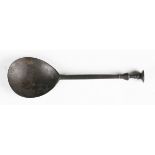 A 17th century pewter seal top spoon, the shaped bowl bearing touch mark, length 15.5cm.Buyer’s