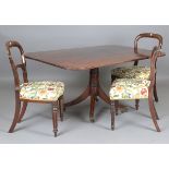 A Regency mahogany rectangular tip-top breakfast table with ebony stringing, height 69cm, length