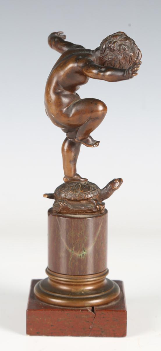 Otto Geyer - a late 19th/early 20th century German brown patinated bronze figure of a putto - Image 8 of 15