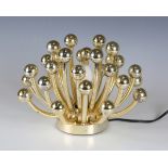 A mid-20th century Italian gilt plastic 'Pistillino' lamp by Studio Tetrarch for Valenti, diameter