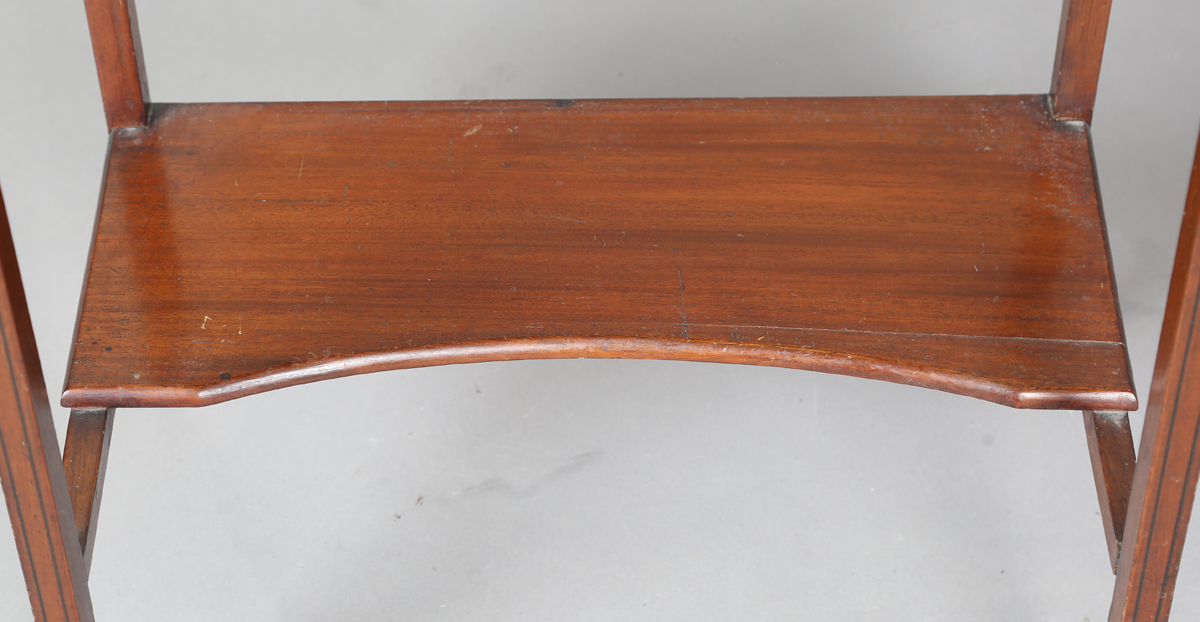 An Edwardian mahogany oval two-tier occasional table, on fluted tapering legs, height 67cm, width - Image 3 of 14