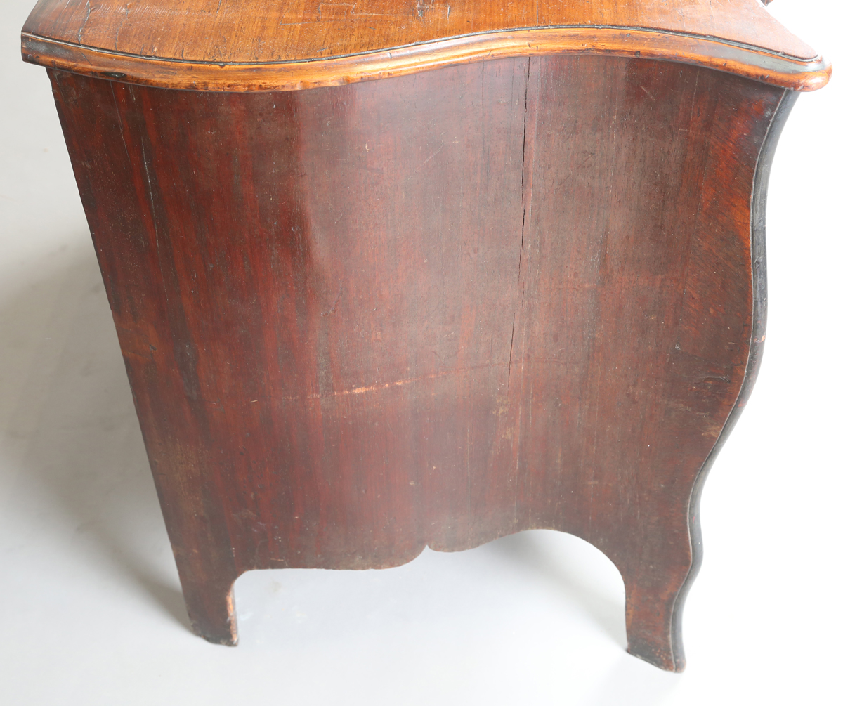 An 18th century and later mahogany serpentine fronted chest of three drawers with later carved - Image 2 of 11
