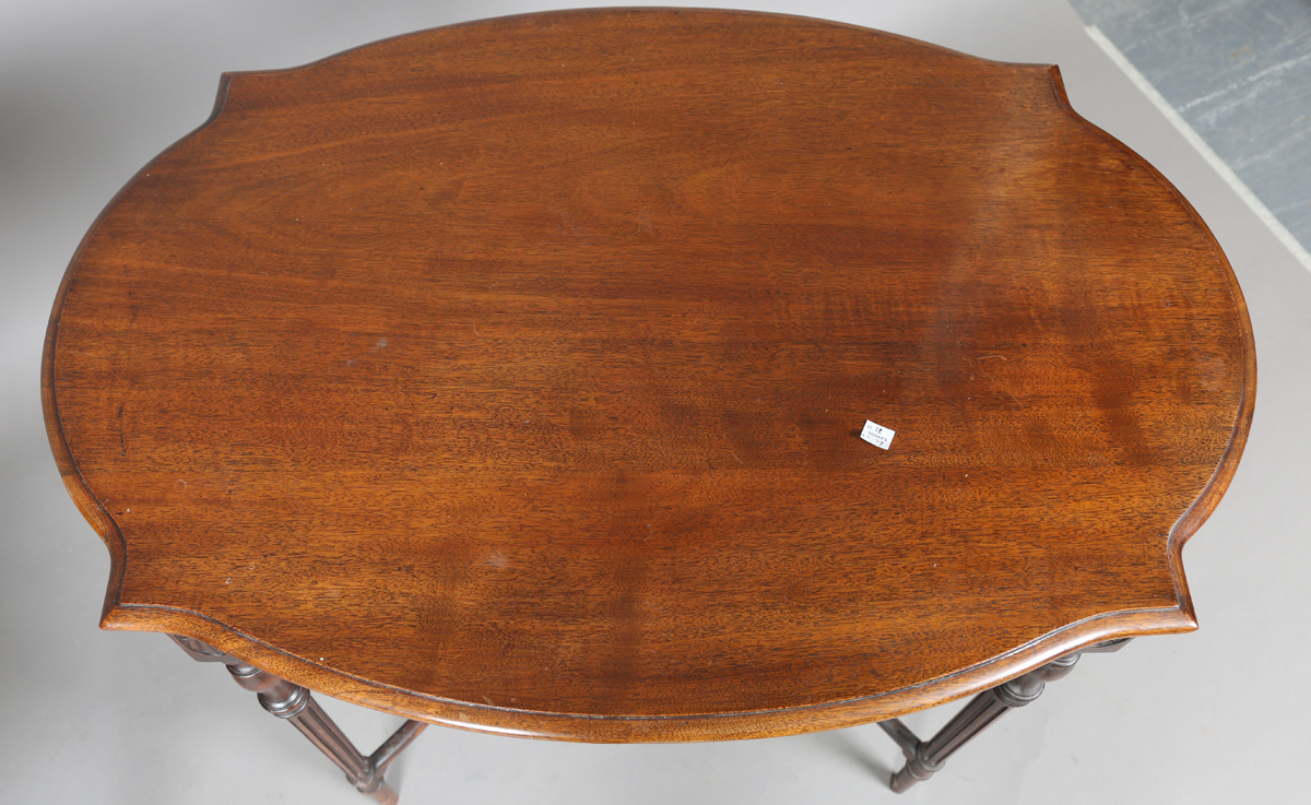 An Edwardian mahogany oval two-tier occasional table, on fluted tapering legs, height 67cm, width - Image 14 of 14