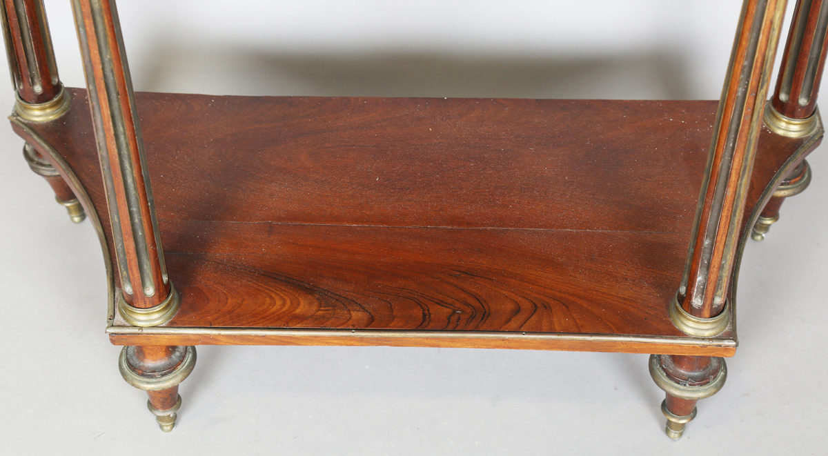 A French Empire mahogany and gilt metal mounted console table, the shaped top inset with white - Image 17 of 20