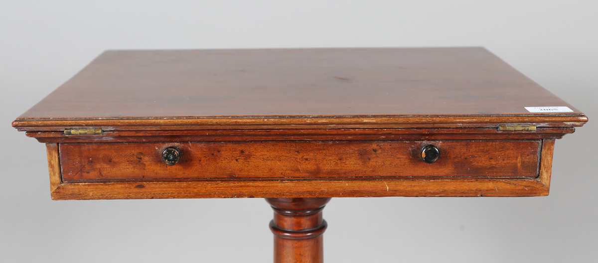 A Regency mahogany rectangular reading table, the hinged top above a single drawer, height 73cm, - Image 15 of 16