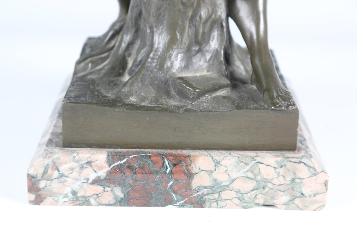 After Edmé Dumont - a late 19th/early 20th century green patinated cast bronze figure of the Milo of - Image 8 of 14