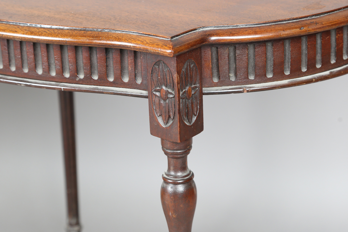 An Edwardian mahogany oval two-tier occasional table, on fluted tapering legs, height 67cm, width - Image 7 of 14