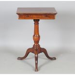A Regency mahogany rectangular reading table, the hinged top above a single drawer, height 73cm,