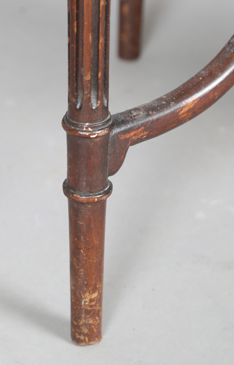 An Edwardian mahogany oval two-tier occasional table, on fluted tapering legs, height 67cm, width - Image 10 of 14