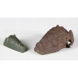 A large Viking copper alloy boar head brooch of three dimensional form, the face area with all-