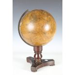 An early Victorian table-top terrestrial globe, detailed 'Malby's Terrestrial Globe... Houghton