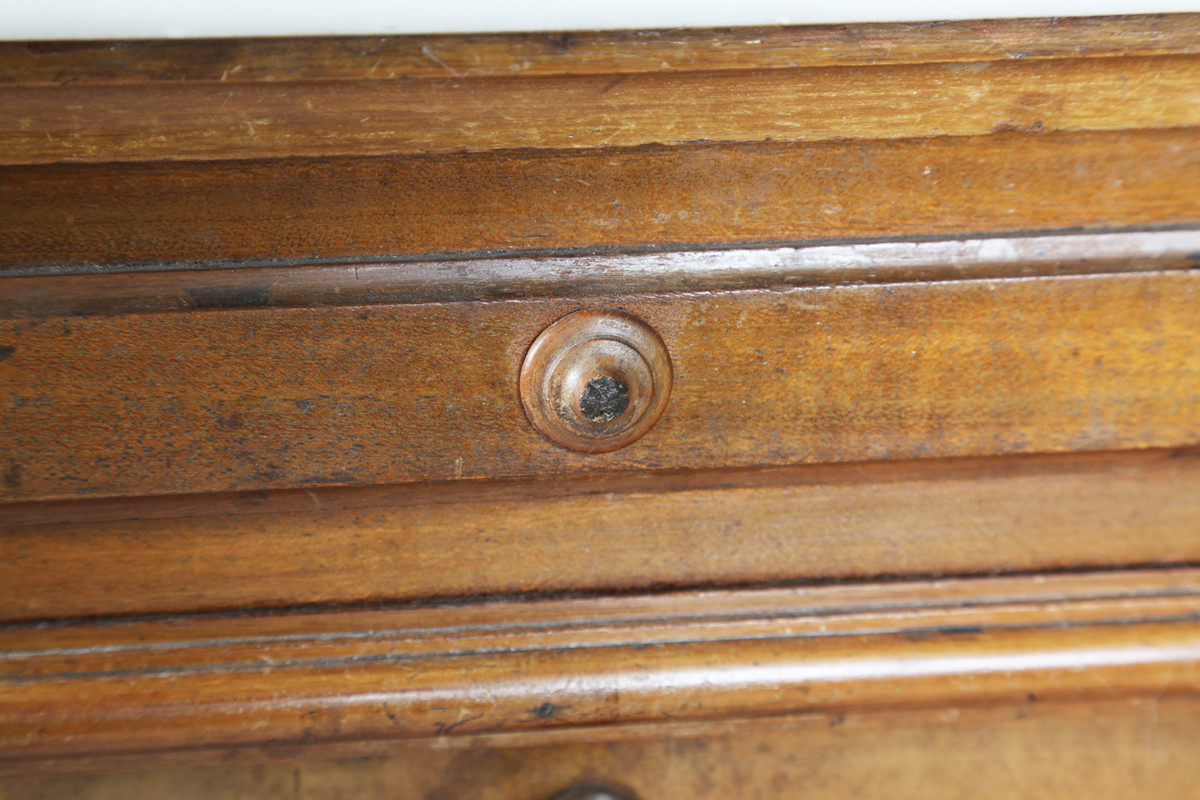 A pair of early 20th century French mahogany and white marble-topped beside cabinets, each fitted - Image 18 of 20