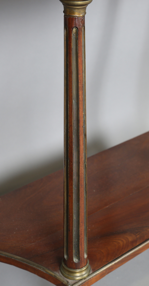 A French Empire mahogany and gilt metal mounted console table, the shaped top inset with white - Image 11 of 20