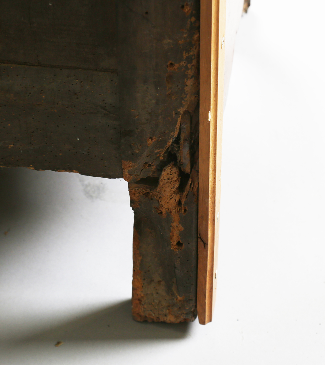 An 18th century French provincial walnut cabinet, fitted with two drawers above panelled doors, - Image 3 of 20