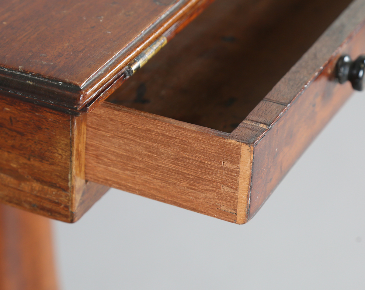 A Regency mahogany rectangular reading table, the hinged top above a single drawer, height 73cm, - Image 12 of 16