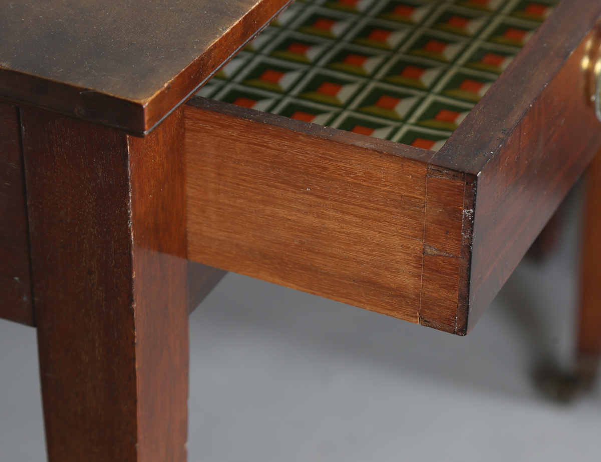 An early 20th century mahogany side table by Edwards and Roberts, height 75cm, width 92cm, depth - Image 12 of 13