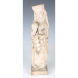 A medieval style carved stone figure of a standing female saint, height 36cm.Buyer’s Premium 29.