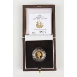 An Elizabeth II Royal Mint gold proof Britannia ten pounds 1997, cased with certificate, No. 0955.