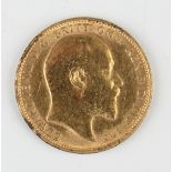 An Edward VII sovereign 1907, Melbourne Mint.Buyer’s Premium 29.4% (including VAT @ 20%) of the