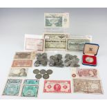 A collection of pre-1947 British coinage, including half-crowns, florins, shillings and sixpences,