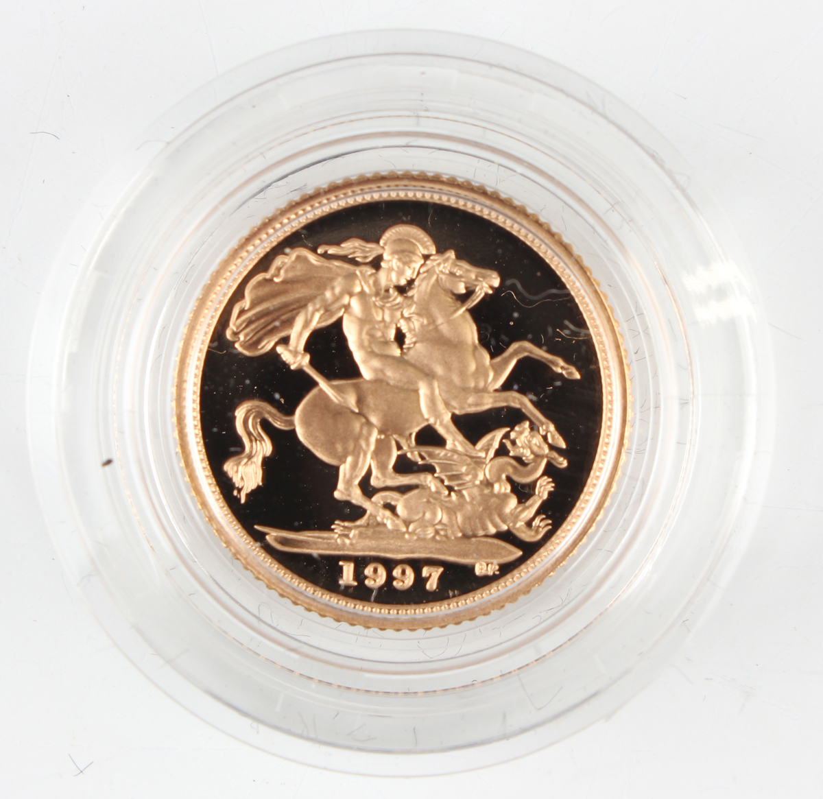 An Elizabeth II Royal Mint proof half-sovereign 1997, cased with certificate, No. 7386.Buyer’s - Image 2 of 3