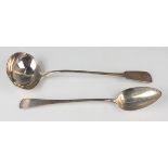A George III silver Old English pattern gravy spoon, London 1809 by Solomon Hougham, weight 131.