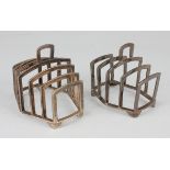 An Art Deco silver six-division toast rack, Birmingham 1935 by Henry Clifford Davis, length 9.7cm,