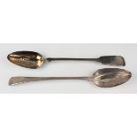 A George III silver Old English pattern gravy spoon, the bowl with strainer, London 1794 by George
