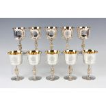 A set of ten silver and parcel gilt 'The Queen's Beasts' goblets commemorating Queen Elizabeth II
