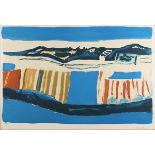 Henri Hayden - Blue Landscape, lithograph in colours on wove paper, signed and editioned 56/75 in