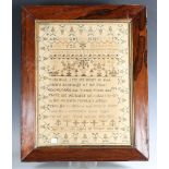 A William IV needlework sampler by Jane Elliott, aged 10 years and dated 1831, together with another