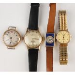 An Election Grand Prix 14ct gold circular cased mid-size wristwatch with signed jewelled movement,