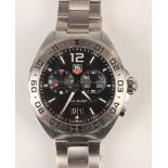 A Tag Heuer Formula 1 quartz stainless steel gentleman's chronograph bracelet wristwatch, the signed