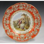A fine Ridgway porcelain 1851 Exhibition cabinet plate, mid-19th century, painted in the style of