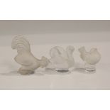 A Lalique frosted glass model of a swan, engraved 'Lalique ® France' to base, height 4.9cm,