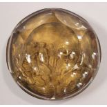 A Pinchbeck faceted glass paperweight, 19th century, depicting a figural pastoral scene, diameter