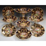 A superb Ridgway part dessert service, circa 1845-50, pattern No. 6/2767, each piece richly