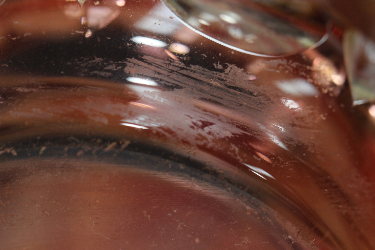 A pair of pale cranberry and amber flashed cut glass vases, probably Continental, 20th century, of - Image 10 of 10