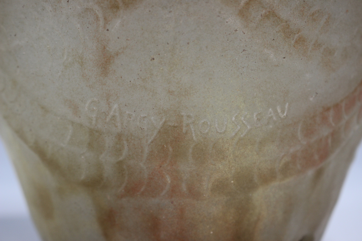 A Gabriel Argy-Rousseau pâte-de-verre glass vase, 1920s, of ovoid shape with everted rim, relief - Image 6 of 7