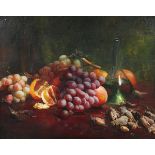 Catherine Mary Wood - 'Still Life with Grapes and Nuts', late 19th/early 20th century oil on canvas,