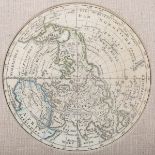 Johann Walch - Hemisphere World Maps, four late 18th/early 19th century engravings with later hand-