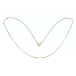 A gold neckchain in a faceted oval link design, detailed '24K', with a serpentine clasp, weight 15.