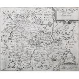 Willem Kip, after Christopher Saxton - 'Huntingdon Comitatus qui pars fuir Icenorum' (Map of