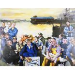 Robert O. Lenkiewicz - 'The Barbican Fishermen', giclee colour print, signed, titled and editioned