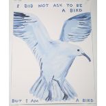 David Shrigley - 'I Did Not Ask To Be A Bird', offset lithograph, published by Shrig Shop, circa