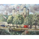 Spencer, British School - 'Tower of London', 20th century oil on canvas, signed, 60.5cm x 75.5cm,