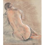 John Gillbe - Female Nude, 20th century charcoal with coloured chalks, signed and dated '68, 54cm